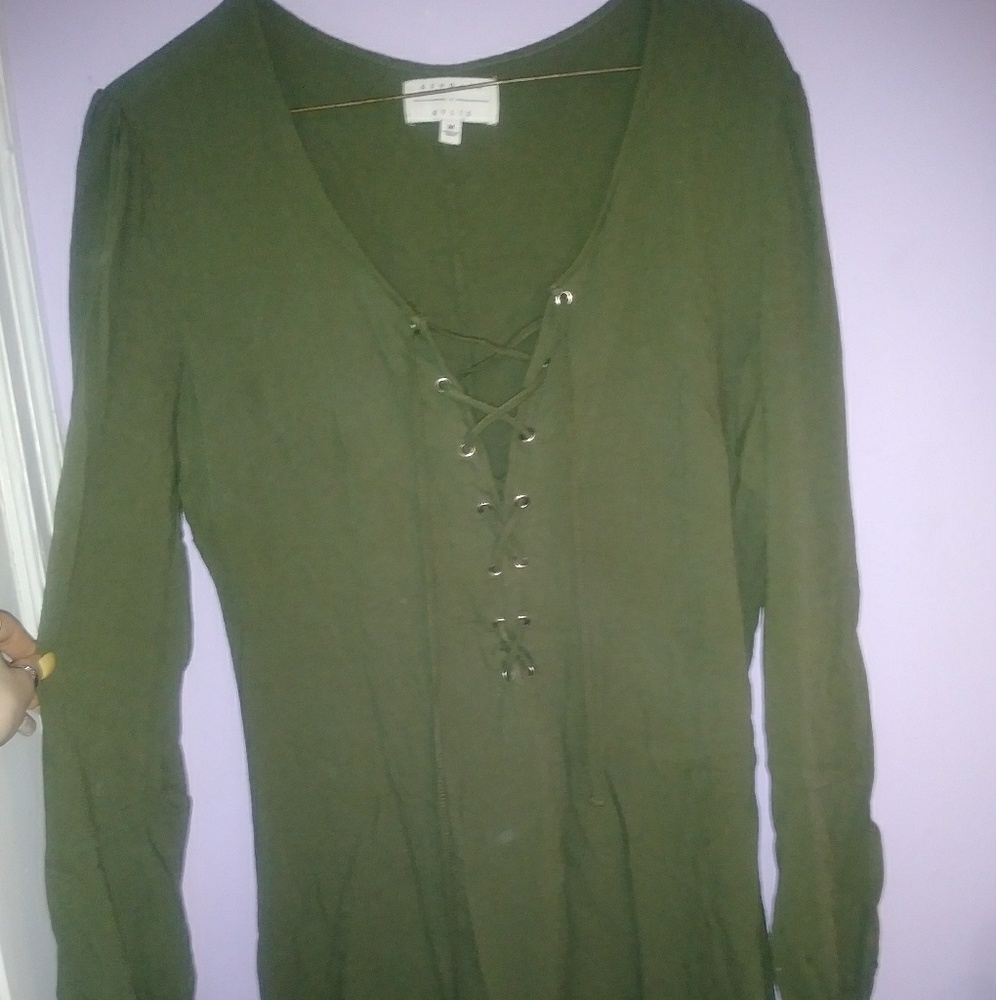 Green flowy dress
